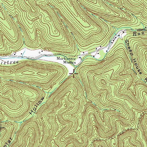 Topographic Map of Poplar Hollow, OH