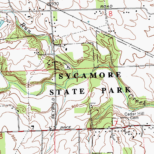 Topographic Map of Poplar Run, OH