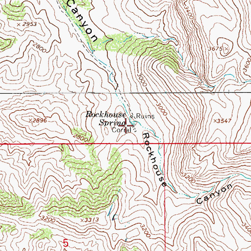 Topographic Map of Rockhouse Spring, AZ