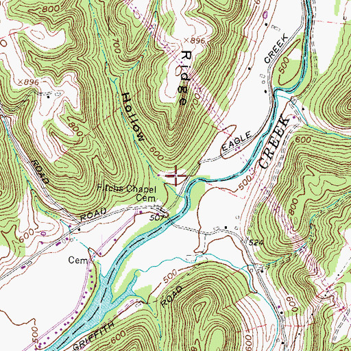 Topographic Map of Porter Hollow, OH