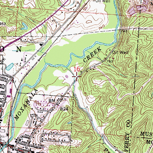 Topographic Map of Possum Hollow, OH