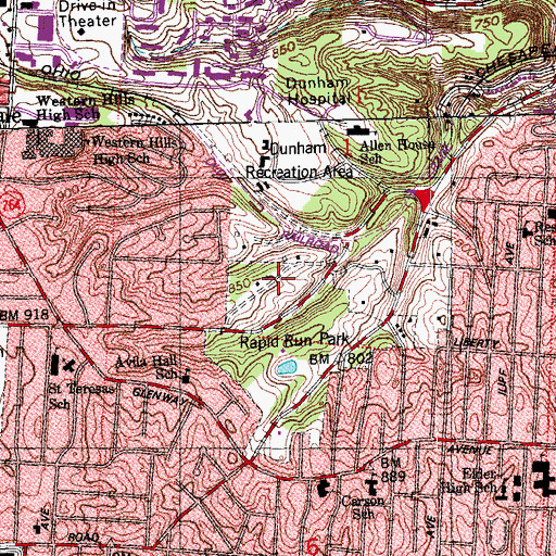 Topographic Map of Potters Field, OH