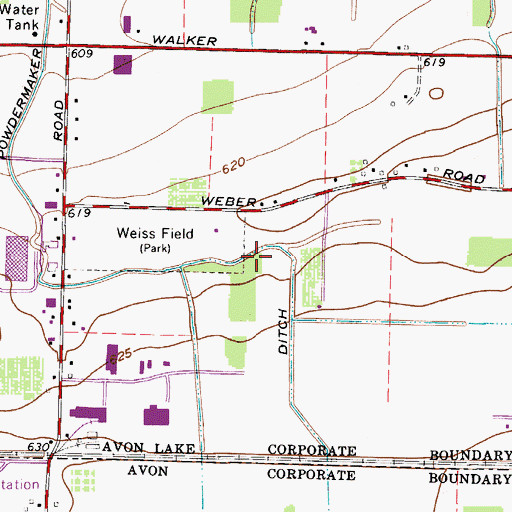 Topographic Map of Powdermaker Ditch, OH
