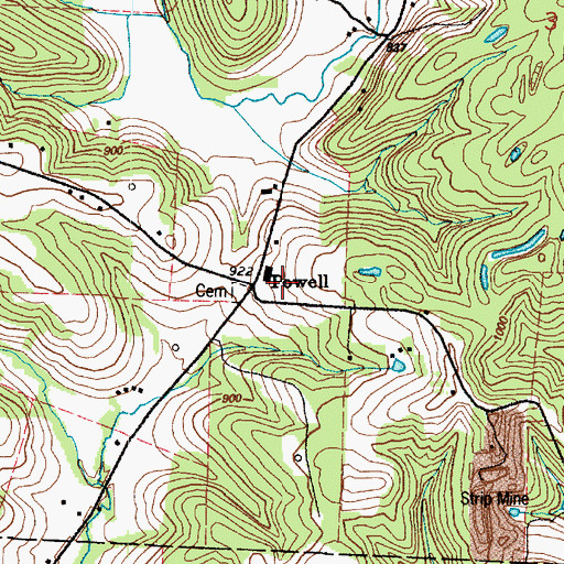 Topographic Map of Powell, OH