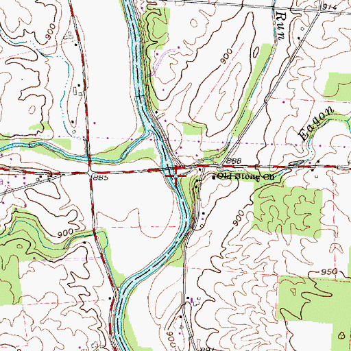 Topographic Map of Prairie Run, OH