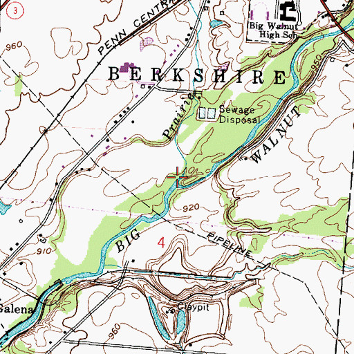 Topographic Map of Prairie Run, OH