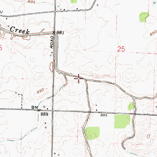 Topographic Map of Prairie Run, OH