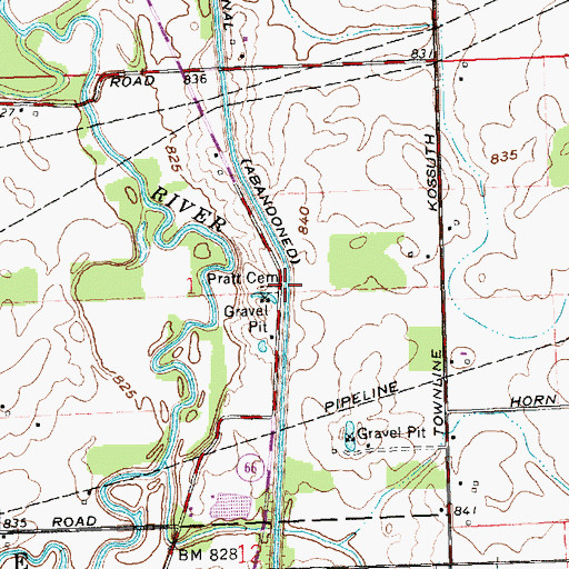 Topographic Map of Pratt Cemetery, OH