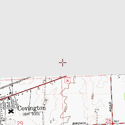 Topographic Map of Priest Cemetery, OH