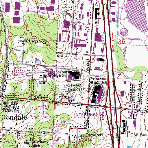 Topographic Map of Princeton Junior High School, OH