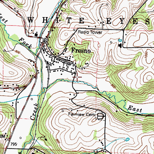 Topographic Map of Progressive Valley, OH