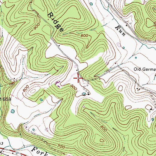 Topographic Map of Prussia Ridge, OH