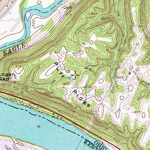 Topographic Map of Puff Ridge, OH
