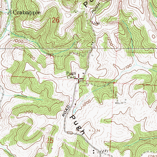 Topographic Map of Pugh Cemetery, OH