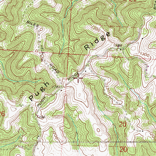 Topographic Map of Pugh Ridge, OH
