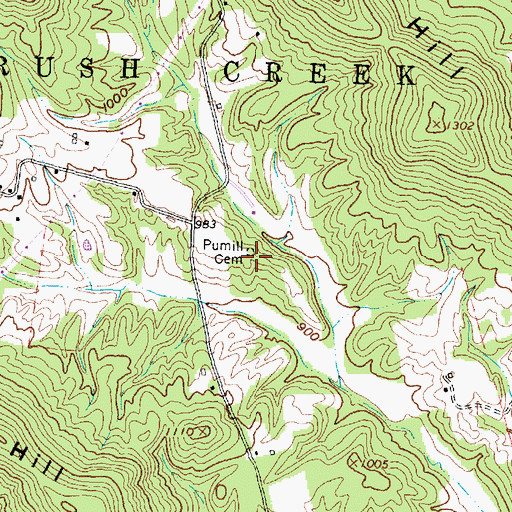 Topographic Map of Pumill Cemetery, OH