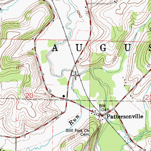 Topographic Map of Pumpkin Run, OH