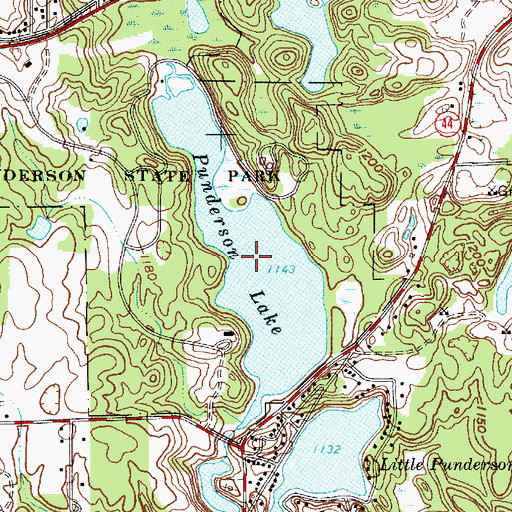 Topographic Map of Punderson Lake, OH