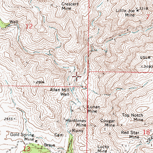 Topographic Map of Rockwall Gulch, AZ