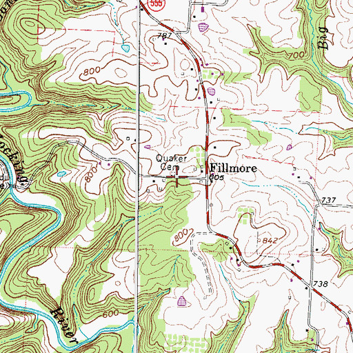 Topographic Map of Quaker Cemetery, OH