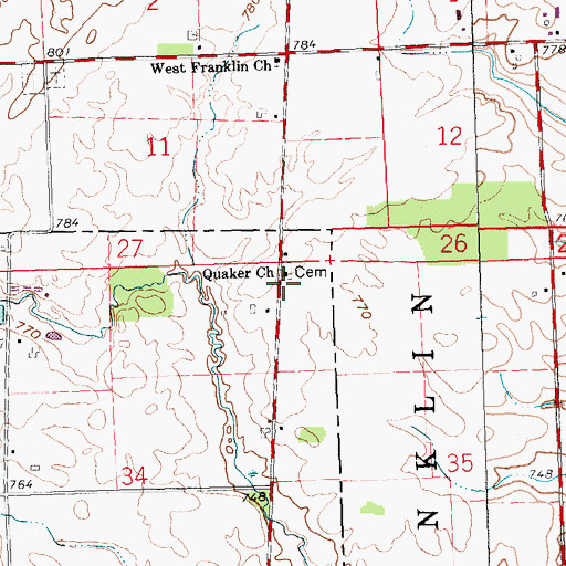 Topographic Map of Quaker Church, OH