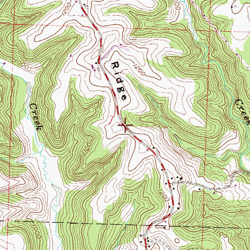 Topographic Map of Quaker Ridge, OH