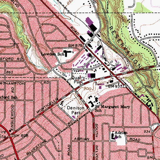 Topographic Map of Quarry Park, OH