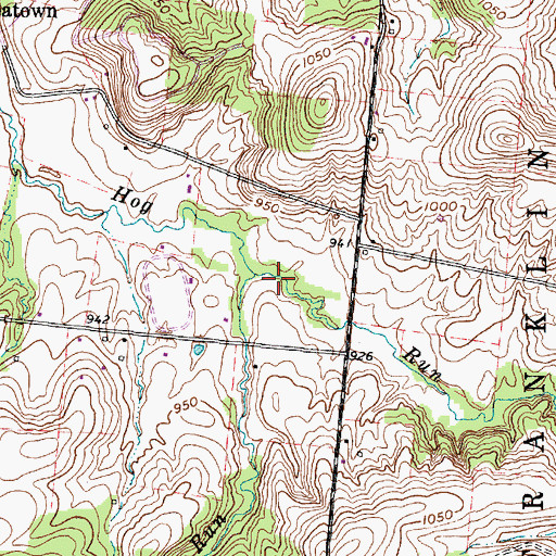 Topographic Map of Quarry Run, OH