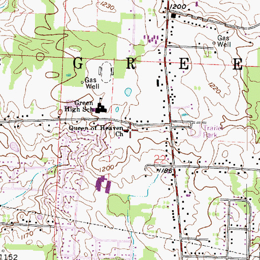 Topographic Map of Queen of Heaven Church, OH