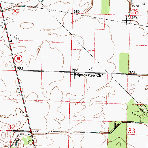 Topographic Map of Quickstep Pentecostal Church of God, OH