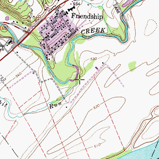 Topographic Map of Rabbit Run, OH