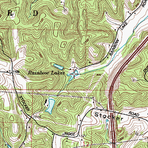 Topographic Map of Rainbow Lakes, OH