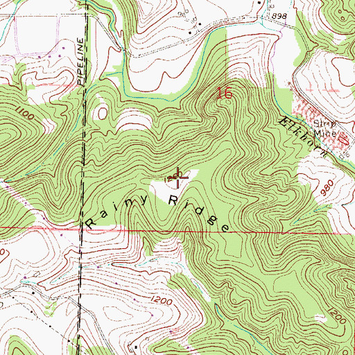 Topographic Map of Rainy Ridge, OH
