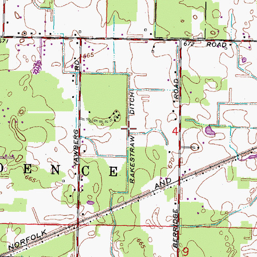 Topographic Map of Rakestraw Ditch, OH
