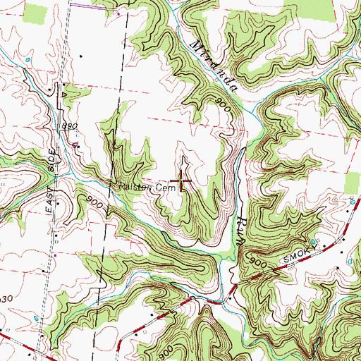 Topographic Map of Ralston Cemetery, OH