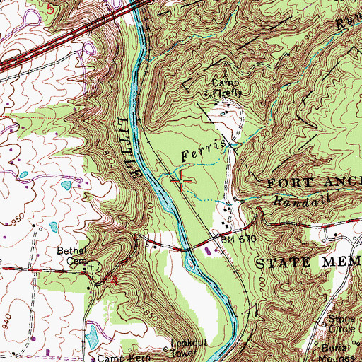 Topographic Map of Randall Run, OH