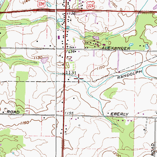 Topographic Map of Randolph Ditch, OH