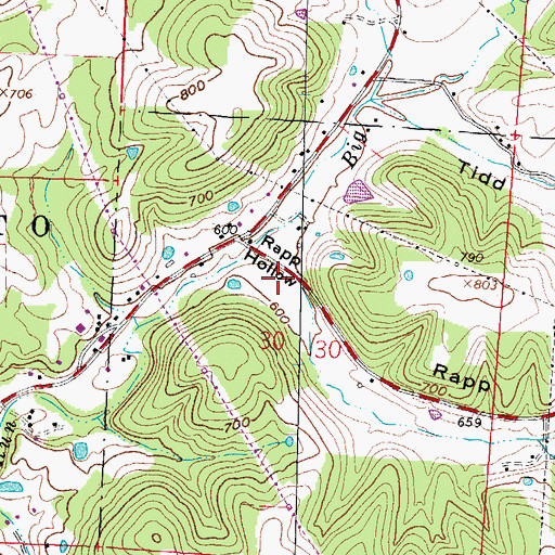 Topographic Map of Rapp Hollow, OH