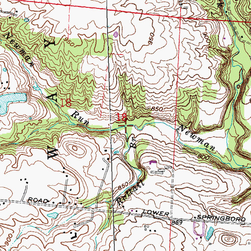 Topographic Map of Rattail Branch, OH
