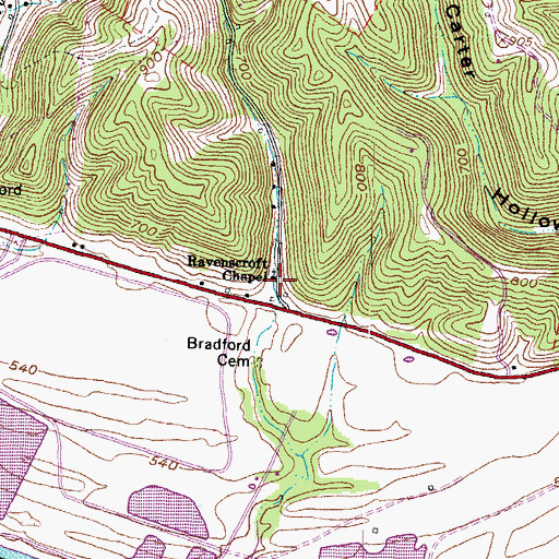 Topographic Map of Ravenscroft Chapel, OH