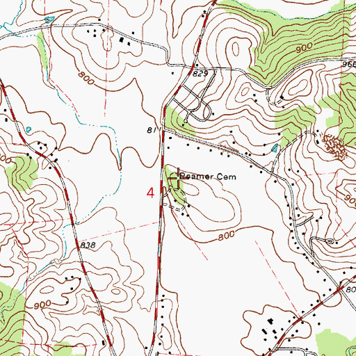 Topographic Map of Reamer Cemetery, OH