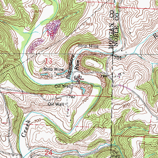 Topographic Map of Reasoners Run, OH