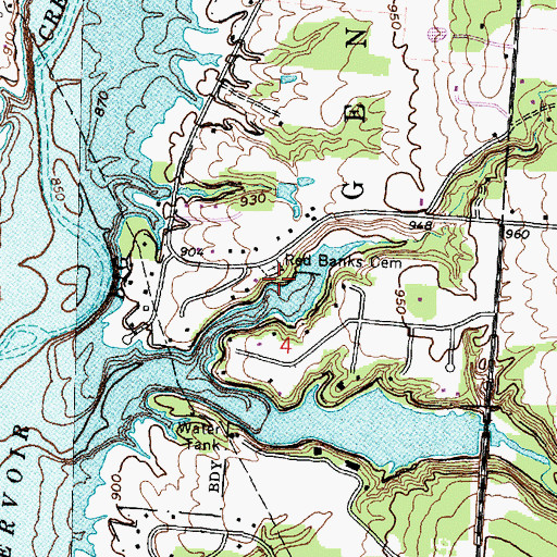 Topographic Map of Red Banks Cemetery, OH