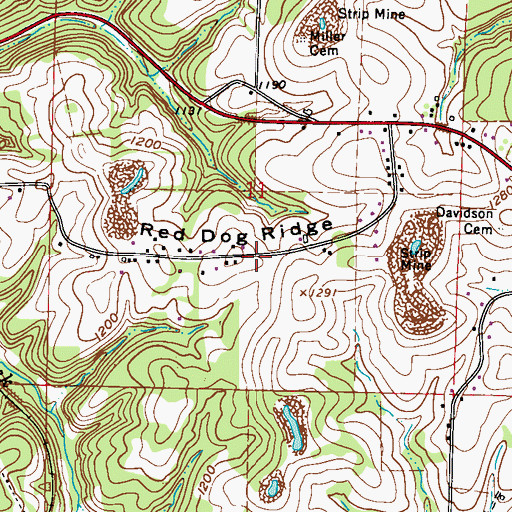 Topographic Map of Red Dog Ridge, OH