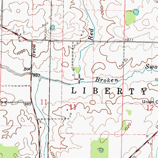 Topographic Map of Red Run, OH