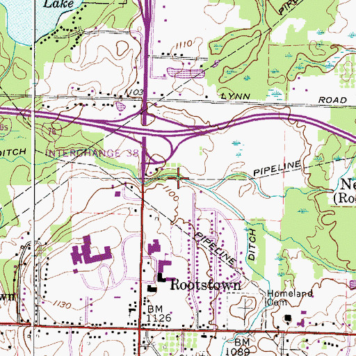 Topographic Map of Reed Ditch, OH