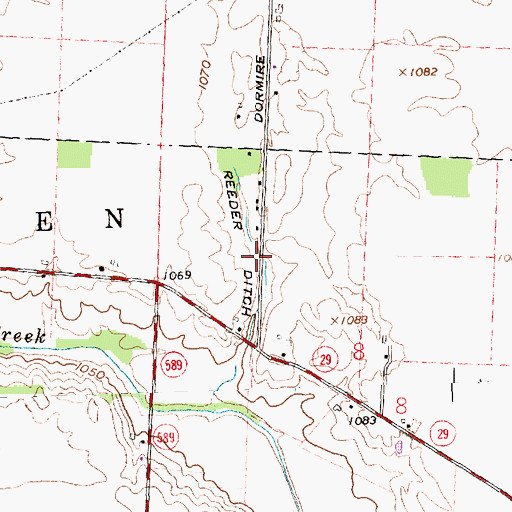 Topographic Map of Reeder Ditch, OH