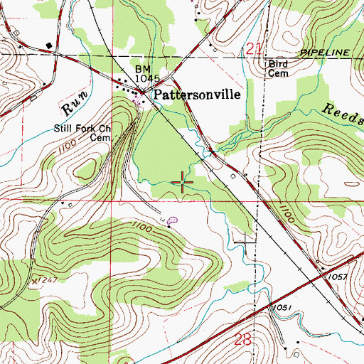 Topographic Map of Reeds Run, OH