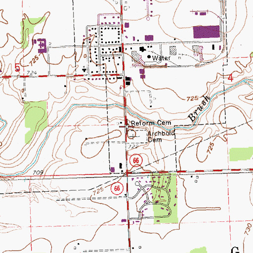 Topographic Map of Reform Cemetery, OH