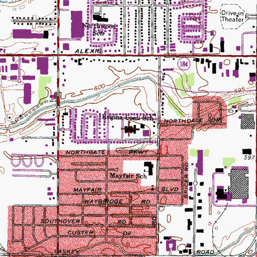Topographic Map of Regina Coeli School, OH